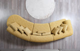 Esmeralda Mustard Boucle sectional sofa from front angle