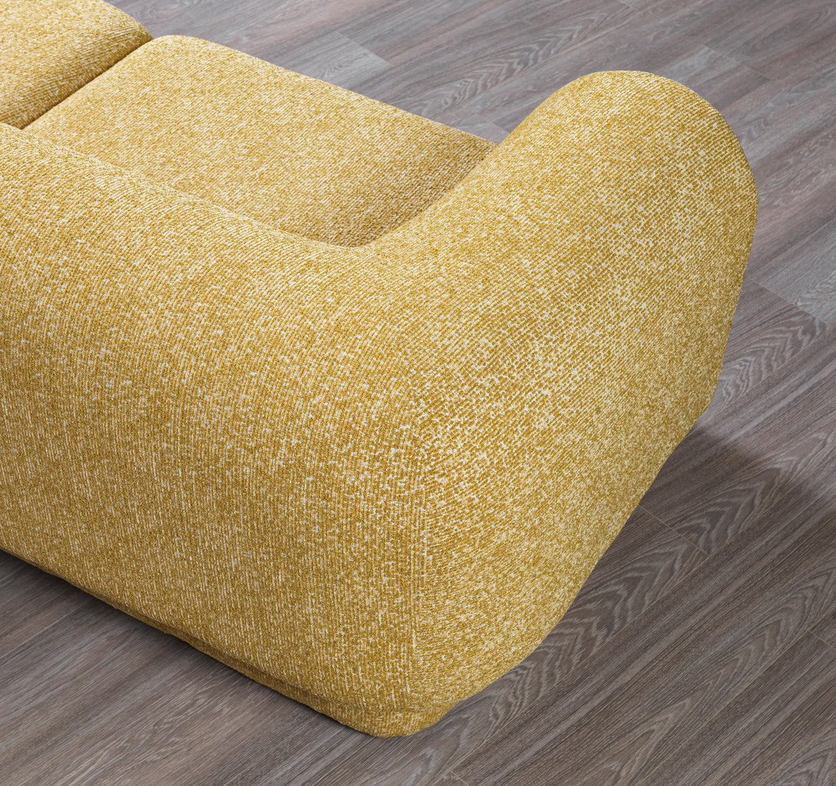 Main view showing sectional sofa curves and texture