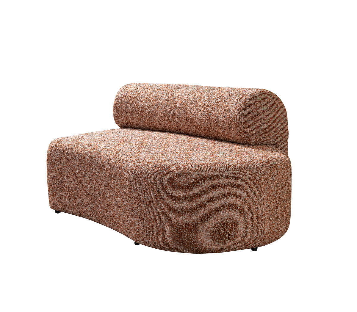 Esmeralda Orange Boucle 3-Piece Curved Sectional Sofa main view