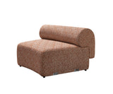 Esmeralda Orange Boucle 3-Piece Curved Sectional Sofa main view