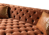 Seva Orange Velvet Double Chaise sectional side angle view
