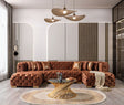 Seva Orange Velvet Double Chaise 138" Sectional Sofa main view