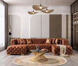 Seva Orange Velvet Double Chaise 138" Sectional Sofa main view