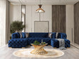 Seva Blue Velvet Double Chaise 138" sectional sofa main view