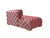 Seva Pink Velvet Double Chaise 138" Sectional sofa in decorated room