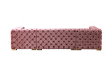 Seva Pink Velvet Double Chaise 138" Sectional sofa alternate side view
