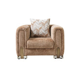 Back view of Ameena Coffee Boucle Chair