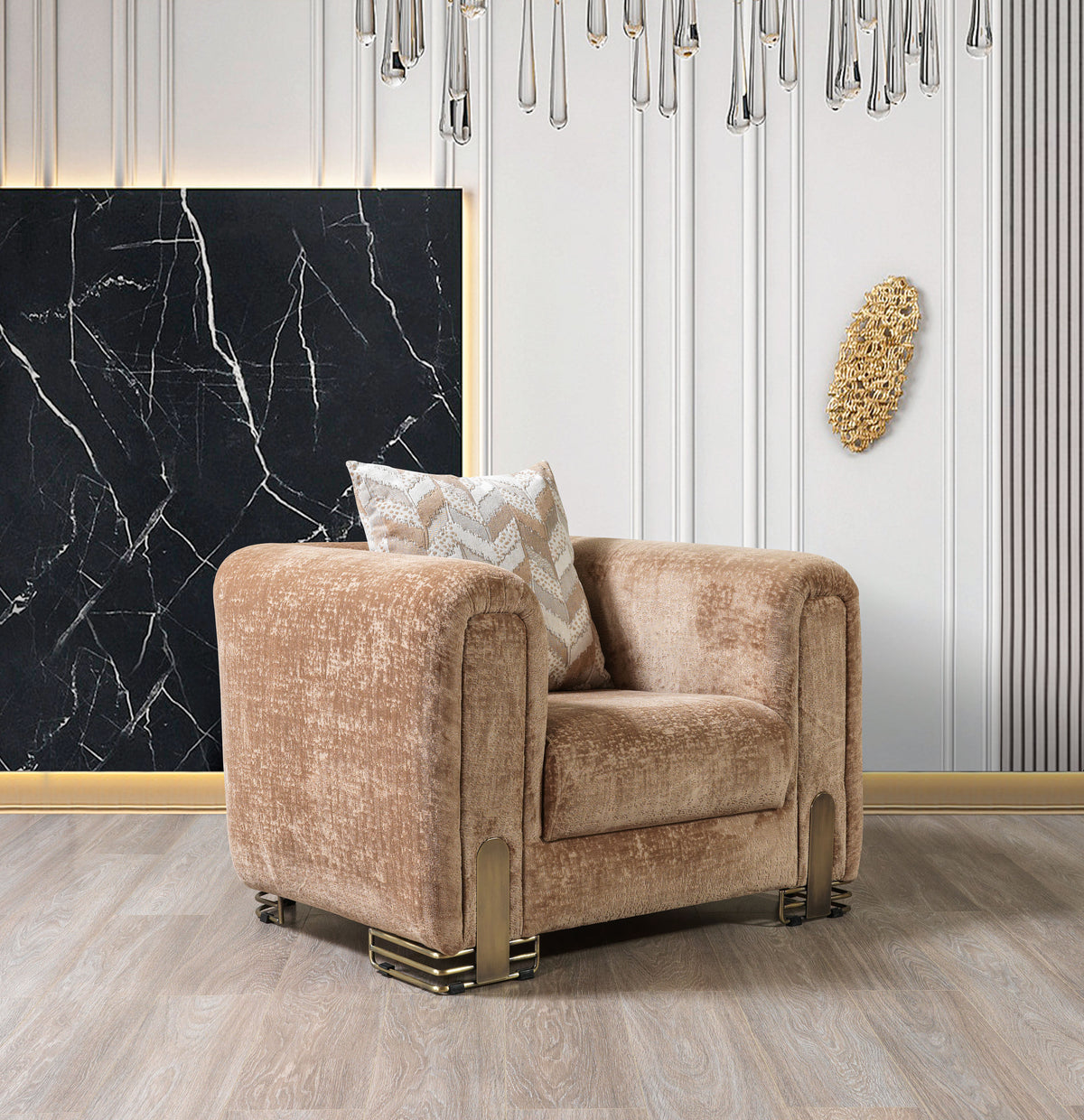 Ameena Coffee Boucle Chair