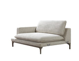 Profile view of Alexis ivory linen sectional sofa