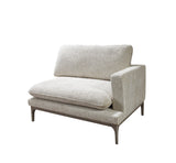Alexis Ivory Linen 3-Piece Curved 126" Sectional Sofa with Ottoman main view