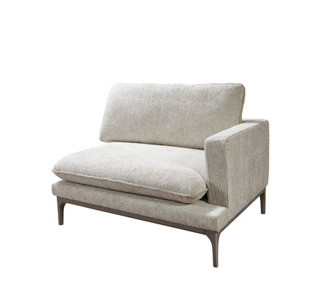 Alexis Ivory Linen 3-Piece Curved 126" Sectional Sofa with Ottoman main view