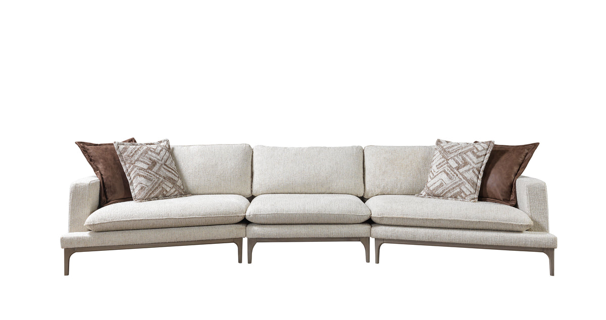 Side detailed shot of Alexis sectional sofa fabric