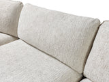 Front close-up of Alexis ivory linen sectional sofa