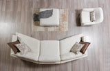 Side profile of curved Alexis sectional sofa