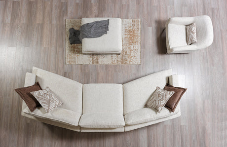 Side profile of curved Alexis sectional sofa