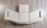 Side perspective of Alexis 3-piece sectional with ottoman