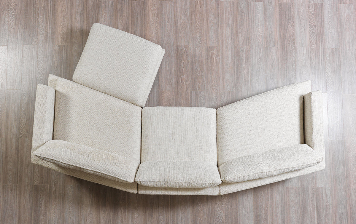 Top side view of Alexis sectional sofa cushions