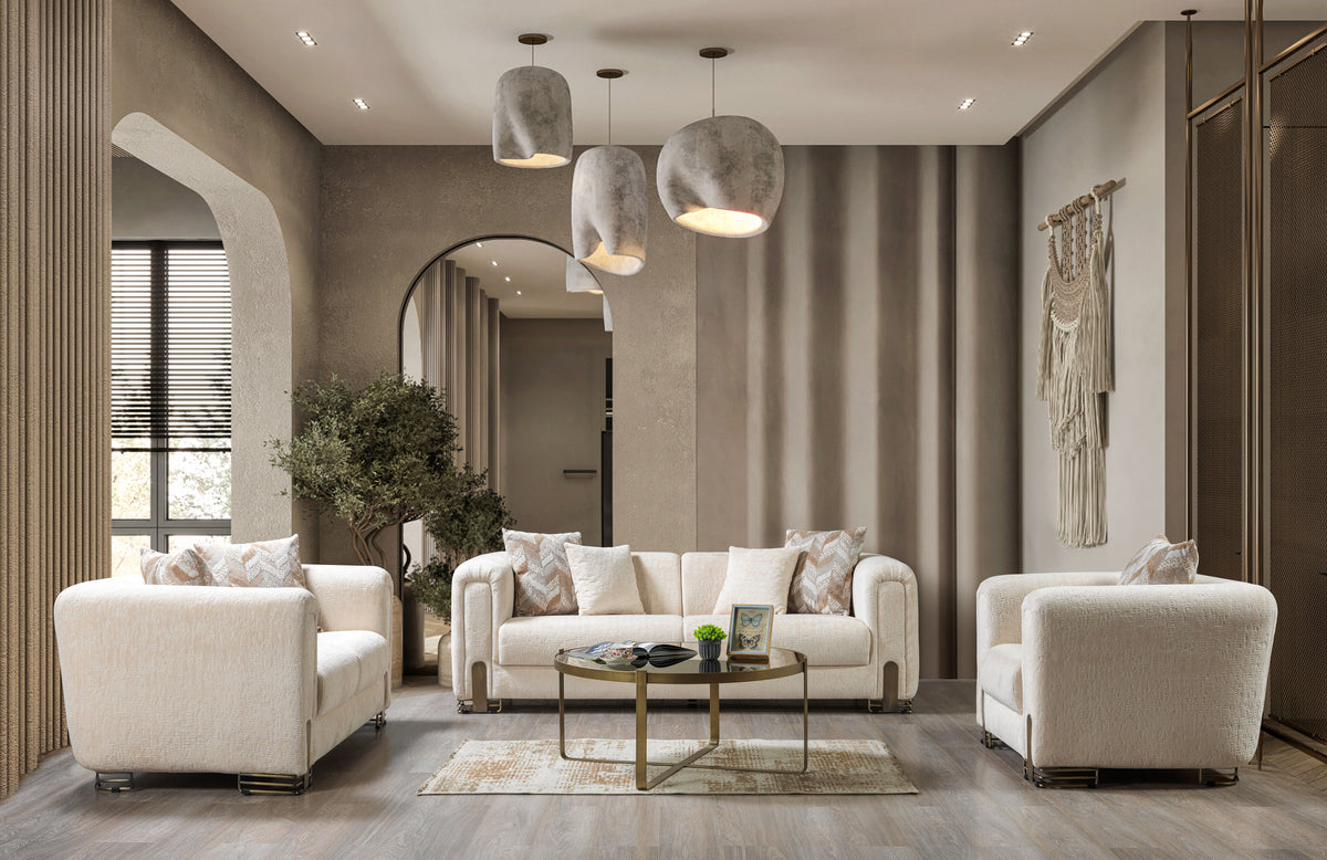 Ameena Ivory Boucle Sofa 93