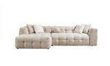Lili Sand Boucle sectional sofa living room setup