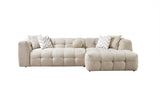 Lili Sand Boucle RAF sectional sofa room view