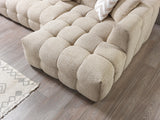 Lili Sand Boucle RAF sectional sofa room view