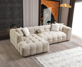 Lili Sand Boucle sectional sofa close-up detail