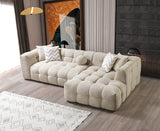 Lili Sand Boucle RAF sectional sofa room view