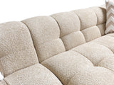 Lili Sand Boucle sectional sofa staged room view