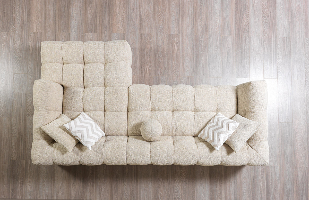 Lili Sand Boucle RAF sectional sofa main view