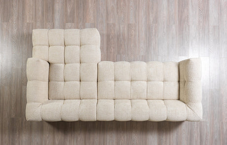 Lili Sand Boucle RAF sectional sofa side view