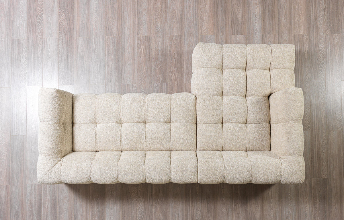 Lili Sand Boucle sectional sofa alternative room view