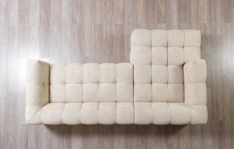 Lili Sand Boucle sectional sofa alternative room view
