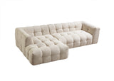 Lili Sand Boucle sectional sofa detailed upholstery