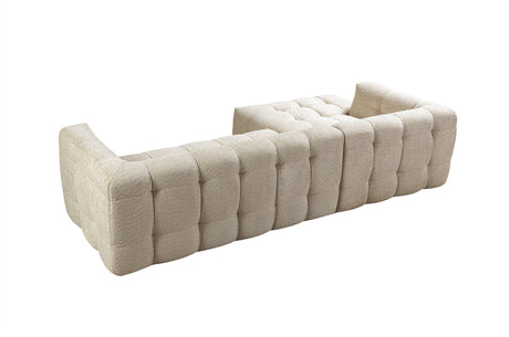 Lili Sand Boucle sectional sofa angled side perspective
