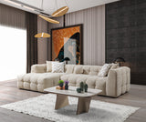 Lili Sand Boucle sectional sofa front angle