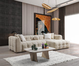 Lili Sand Boucle RAF sectional sofa side view