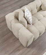 Lili Sand Boucle RAF sectional sofa side view