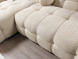 Lili Sand Boucle sectional sofa fabric texture close-up