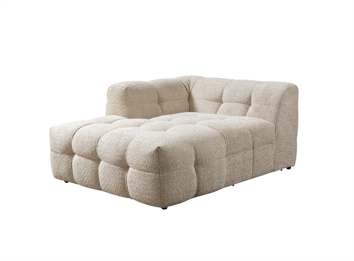 Lili Sand Boucle sectional sofa living room angle