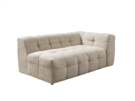 Lili Sand Boucle sectional sofa side detail
