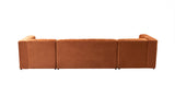 Main view of Amelia Orange Velvet Double Chaise 140" Sectional Sofa