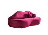 Back view of Audrey Maroon Velvet Loveseat