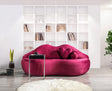 Audrey Maroon Velvet Loveseat angled view