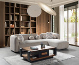 side view of Hanna Sand Boucle RAF 110" Sectional sectional sofa
