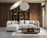 main view of Hanna Sand Bouclé LAF 110" sectional sofa