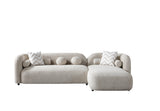 side view of Hanna Sand Boucle RAF 110" Sectional sectional sofa