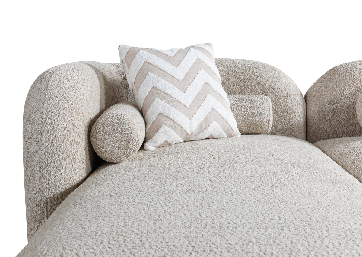 fabric texture detail of Hanna Sand Bouclé sectional