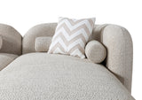 detail view of Hanna Sand Boucle RAF 110" Sectional sectional sofa