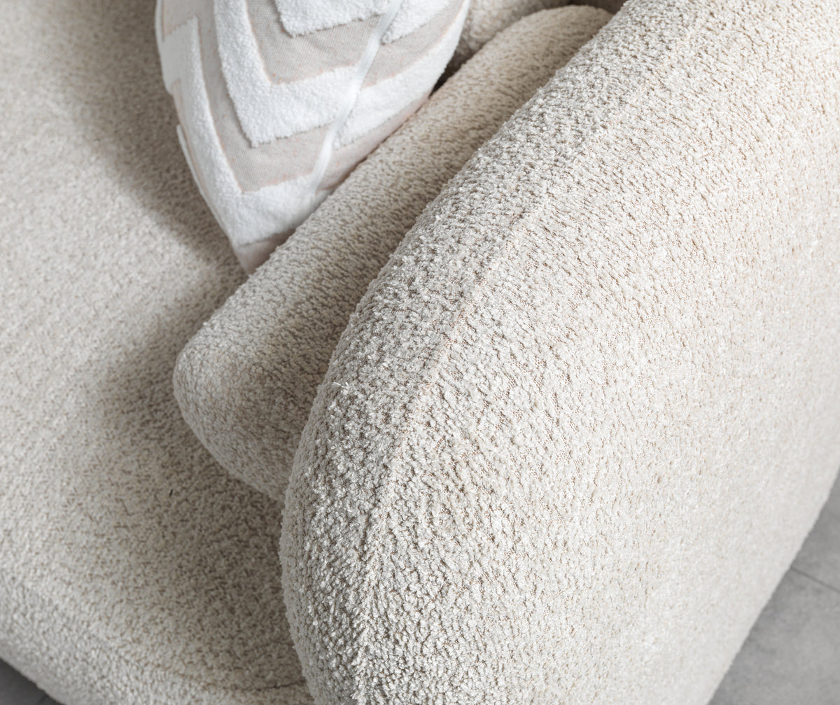main view of Hanna Sand Bouclé LAF 110" sectional sofa