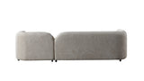 detail view of Hanna Sand Boucle RAF 110" Sectional sectional sofa